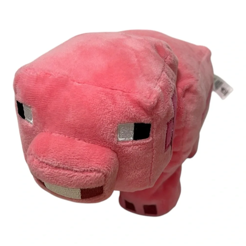 Minecraft MOJANG Studios Pink Plush Pig Toy Stuffed Animal 10”